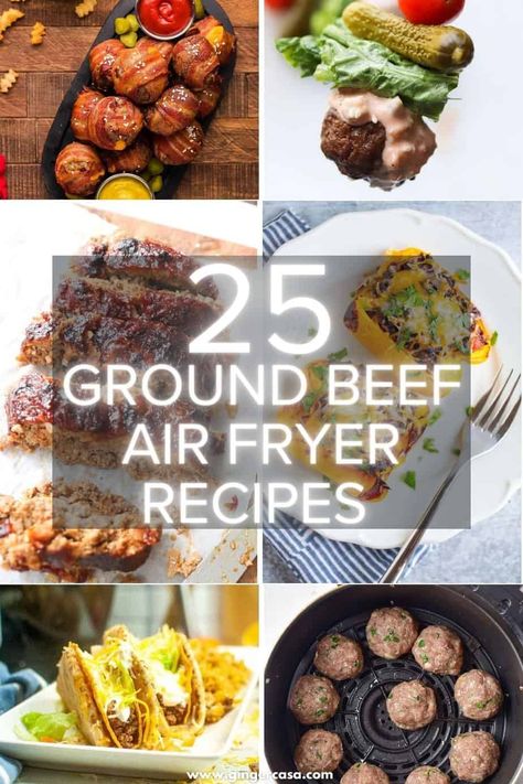 Air Fryer Ground Beef Recipes: Meals Made With Hamburger Meat - Ginger Casa Snack Ideas Videos, Air Fryer Ground Beef Recipes, Gourmia Air Fryer, Roast Chili, Delicious Ground Beef Recipes, Ground Beef Recipes For Kids, Hamburger Steak And Gravy, Air Fryer Beef, Delicious Air Fryer Recipes