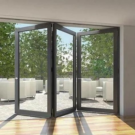 Acordian Doors, Accordion Glass Doors, Accordian Door, Folding Doors Exterior, Bifold Patio Doors, Accordion Doors, Sliding Doors Exterior, Door Window Treatments, Glass Doors Patio