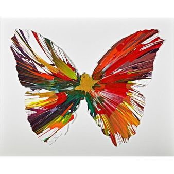 Butterfly Spin Painting (Created at Damien Hirst Spin Workshop), Damien Hirst Paintings, Damien Hirst Art, Damien Hirst Butterfly, Damian Hirst, Spin Painting, Hirst Arts, Art Placement, Abstract Butterfly, Spin Art