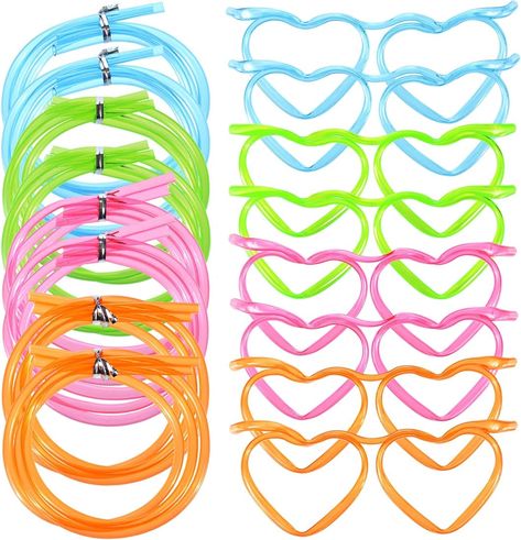 8 Pieces Drinking Straw Eyeglasses Plastic Silly Straw Eyeglasses DIY Drinking Straw Glasses in Cute Heart Crazy Fun Loop Straws Eyeglasses for Annual Meeting Parties Birthday (4 Colors) : Amazon.ca: Health & Personal Care Fun Party Drinks, Crazy Straws, Diy Straw, Silly Gifts, Birthday 4, Birthday Travel, Drinking Straw, Drink Straw, Annual Meeting