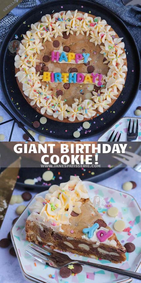 Janes Patisserie Cookie Pie, Janes Patisserie Cake, Janes Patisserie Cookies, School Puddings, Giant Cookie Recipe, Jane Patisserie, Heavenly Cookies, Cookie Birthday Cake, Giant Cookie Cake