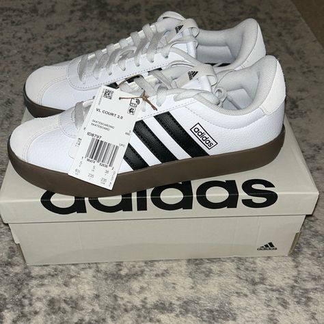 Brand New With Tags. Adidas Court 3.0. White With Black Stripes. Size 6 1/2. Adidas Samba Black, Adidas Court, Adidas Vl Court, Adidas Grand Court, Adidas Tennis Shoes, Adidas Cloudfoam, Adidas Samba Og, Adidas Boost, Sole Sneakers