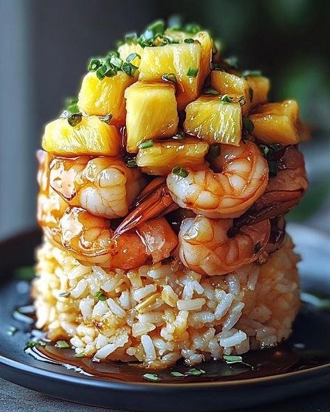 🍤 Teriyaki Shrimp and Pineapple Rice Stack 🍍 A Quick Tropical Escape on Your Plate! 🍽️ Ingredients 🍽️ - 1/4 cup soy sauce - 1 tablespoon honey - 1 (15 oz) can pineapple chunks, drained - 3 cups chicken broth - 1/4 teaspoon garlic powder - 1/4 cup teriyaki sauce - 1 pound shrimp, peeled and deveined - 2 cups rice - 1 tablespoon sesame oil - 1/2 teaspoon grated ginger 🧑‍🍳 Directions 🧑‍🍳 1. Prepare the Rice: In a large pot, bring the chicken broth to a boil. Stir in the rice, soy sauce, sesam... Bahamas Food, Shrimp And Pineapple, Hawaiian Party Food, Can Pineapple, Pineapple Rice, Teriyaki Shrimp, Healthy Bowls Recipes, Pineapple Chunks, Budget Family Meals