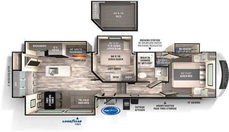 Impression 315MB | Forest River RV - Manufacturer of Travel Trailers - Fifth Wheels - Tent Campers - Motorhomes Cubby Bed, Space Heater Fireplace, Trailer Plans, Tent Campers, Forest River Rv, Solar Roof, Bunk Room, Bunk House, Fifth Wheel