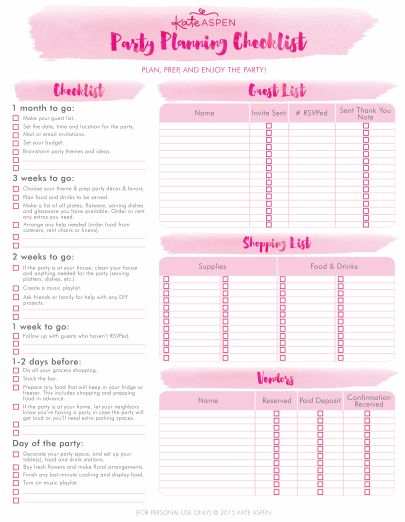 Planning A Birthday Party Checklist, How To Plan A Birthday Party Checklist, Party Planning Checklist Printable, Event Planning Checklist Templates Party Planners, Party Planner Checklist, Free Printable Party Planner, Birthday Party Planning Checklist, Birthday Party Checklist, Party List