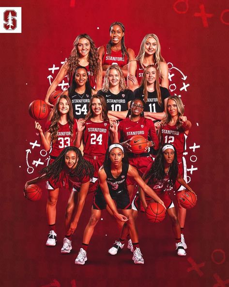 Stanford Women's Basketball on Instagram: “Feeling extra thankful for the squad today 🤗” Basketball Game Day Graphics, Stanford Basketball, Team Poster Ideas, Sports Marketing Design, Gameday Graphics, Basketball Team Pictures, Stanford Womens Basketball, Sports Team Photography, Cameron Brink