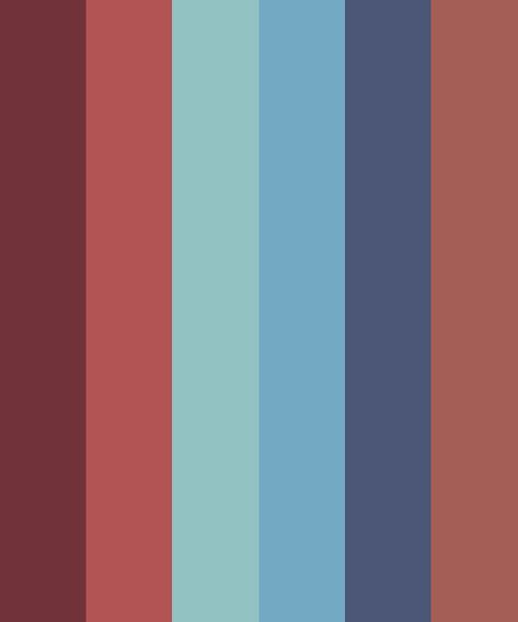 Retro Blues and Reds Color Palette Color Scheme Blue, Blue Pallets, Red Names, Hexadecimal Color, Blue Names, Red Color Schemes, Palette Design, Red Colour Palette, Colors Palette