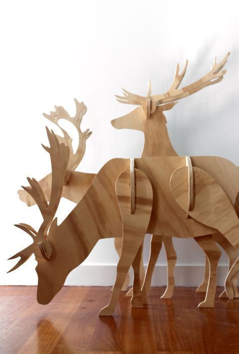 Plywood Reindeer, Christmas, Decorations, Xmas, Ply, Timber, Deer, Holiday Season, New Zealand. Wooden Deer, Christmas Yard Art, Christmas Yard Decorations, Christmas Yard, Toy Art, Wood Cut, Noel Christmas, Christmas Wood, Flat Pack