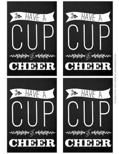 Cup of Cheer printables. Also has "For your Mistle Toes" and "Rock the Night Away" printables. Cheer Printables, Nightmare Before Christmas Font, Christmas Fonts Alphabet, Starbucks Cup Gift, Canva Christmas, Alphabet Christmas, Fonts Cricut, Fonts Canva, Cup Of Cheer