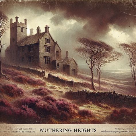 Discover the Dark Romance of Wuthering Heights by Emily Brontë: An Unforgettable Classic Introduction "Wuthering Heights," the solitary nove... Wuthering Heights House, Wuthering Heights Heathcliff, Wuthering Heights 1992, Wuthering Heights Aesthetic, Heathcliff Wuthering Heights, Wuthering Heights Movie, Moody Cottage, Dark Mansion, Heights House