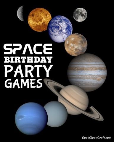 Party Games for a Space-Themed Kids Birthday Party - great ideas for boys and girls! Space Birthday Party Games, Planet Party, Girls Party Games, Galaxy Party, Astronaut Party, Space Theme Party, Outer Space Party, Party Themes For Boys, Outer Space Birthday