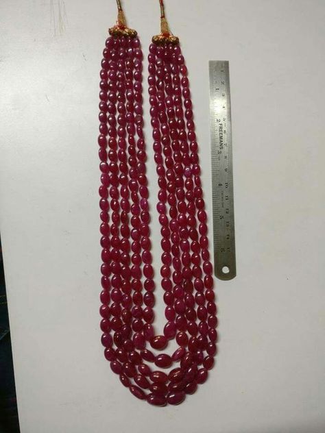 Ruby Mala Beads, Ruby Beads Mala, Ruby Mala, Ruby Jewelry Necklaces, Bridal Jewellery Earrings, Gold Temple Jewellery, Goddess Decor, Beads Mala, Pearl Necklace Designs