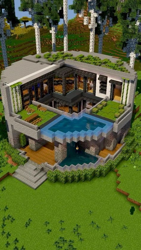 Minecraft Circle, Minecraft Circles, Modern Minecraft, Modern Minecraft Houses, Case Minecraft, Minecraft Decoration, Rumah Minecraft Sederhana, Minecraft Mansion, Minecraft Interior Design