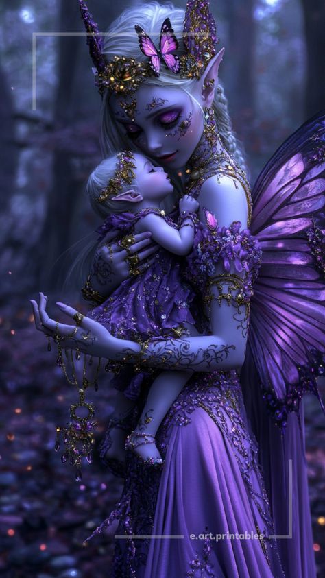 This piece of fantasy art from the Enchanted Forest Series shows a mythical mother holding her baby. @eartprintables Fantasy Art, Enchanted Forest, Mythical Creatures, Female Fantasy Characters, Magical Mothers, Fairytale Art, Fantasy Illustration, Mystical Mothers with Babies, Digital Fantasy Art #FantasyArt, #EnchantedForest, #MythicalCreatures, #FantasyIllustration, #MagicalMothers, #MagicalBabies, #FairytaleArt, #MysticalCreatures, #FantasyWorld, #DigitalArt, #FantasyMothers Enchanted Forest Book, Fantasy Witch, The Enchanted Forest, Abstract Graphic Design, Fairy Pictures, Fairy Artwork, Cute Fantasy Creatures, Fantasy Images, Art Fantasy