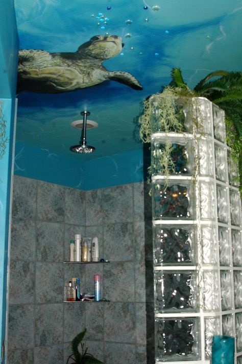 . Siren Bathroom, Aquarium Bathroom, Sea Theme Bathroom, Ocean Theme Bathroom, Sea Bathroom, Fish Bathroom, Ocean Bathroom, Ideas Cuarto, Siren Core