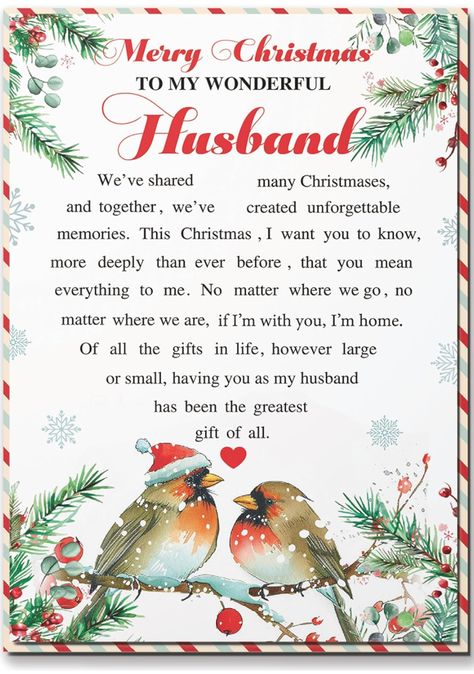 Christmas Greetings Messages Families, Christmas Card For Husband, Christmas Card Greetings, Romantic Husband, Christmas Card For Wife, Xmas Messages, Family Sayings, Husband Christmas Card, Christmas Husband