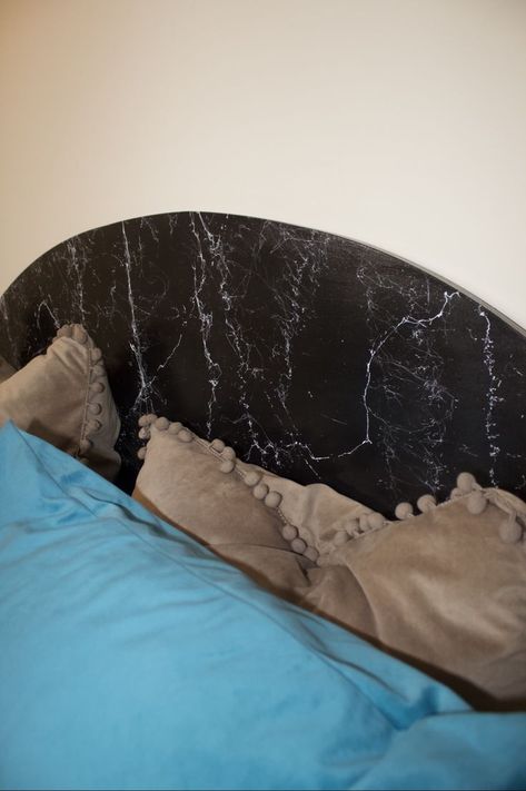 Marble Headboard, Headboard Makeover, French Design, Bedroom Makeover, Bed Pillows, Interior Styling, Marble, Two By Two, Art Deco