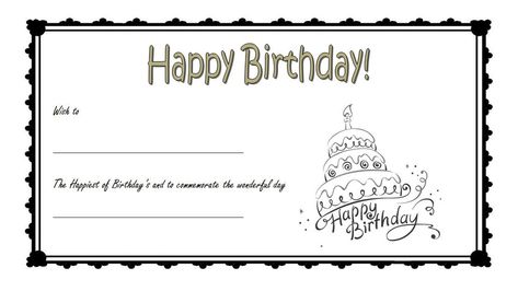 Birthday Gift Voucher, Birthday Gift Certificate, Gift Certificate Template Free, Voucher Template Free, Gift Certificate Design, Gift Certificate Template Word, Gift Certificate Printable, Happy Birthday Emoji, Certificate Designs