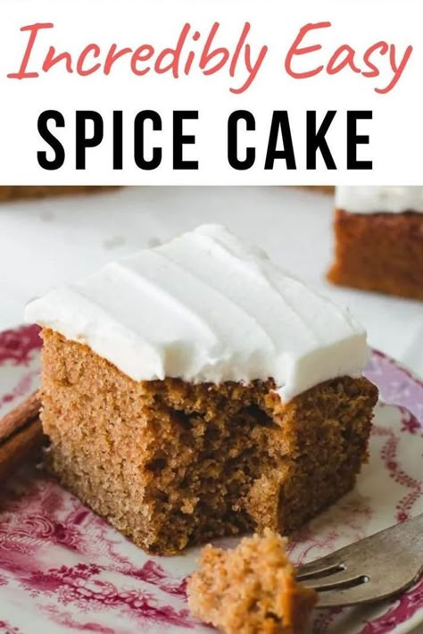 Spice Cake Homemade, Spice Cake Easy Recipe, Dutch Spice Cake Recipe, Spiced Sheet Cake, Spice Cakes Homemade, Small Spice Cake Recipe, Spice Cake Sheet Cake, All Spice Cake Recipe, Small Spice Cake