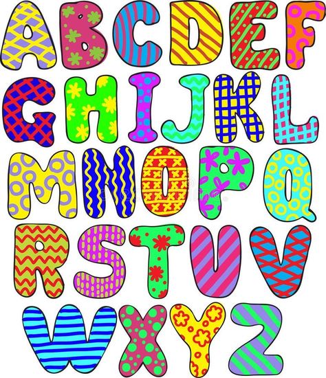 Alfabet Font, Colorful Alphabet, Journal Fonts, Alphabet Templates, Digital Alphabet, Alphabet Images, Alphabet A, Hand Lettering Art, Alphabet Clipart