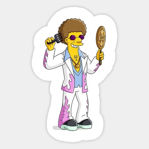 Disco Stu-pf - Disco Stu - Sticker | TeePublic Disco Stu, Groovy Fashion, Disco Fever, The Simpsons, Shop Now, Bring It On