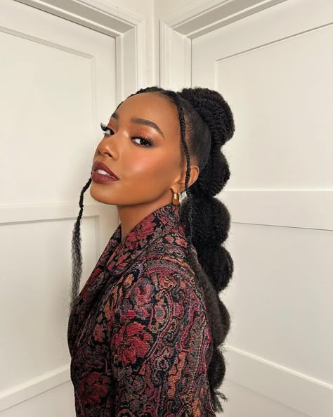 Alyah Chanelle Scott, Female Faceclaims, Gorgeous Hairstyles, Black Actresses, Black Hollywood, Moon Face, Braids For Long Hair, Black Girls Hairstyles, Brown Skin