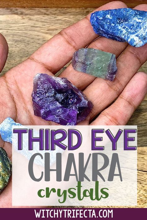 Crystals For 3rd Eye Chakra, Crystals For Third Eye Chakra, Third Eye Chakra Crystals, Third Eye Crystals, Herbs Magic, Stones For Healing, Sacral Chakra Affirmation, Sixth Chakra, Open The Third Eye