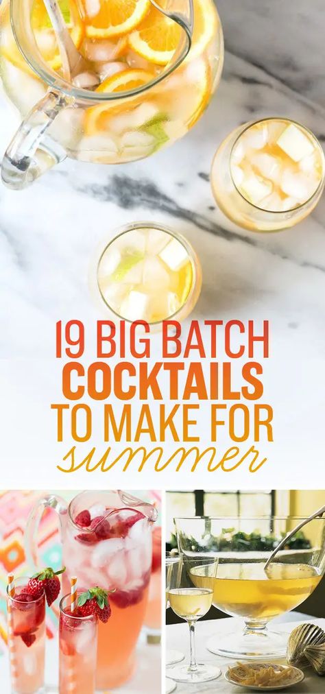 Big Batch Cocktails Recipes, Alcoholic Party Drinks For A Crowd, Easy Summer Pitcher Cocktails, Pitcher Of Cocktails, Summer Signature Cocktail, Big Batch Make Ahead Cocktails, Large Batch Cocktails Vodka, Simple Big Batch Cocktails, Cheap Big Batch Cocktails