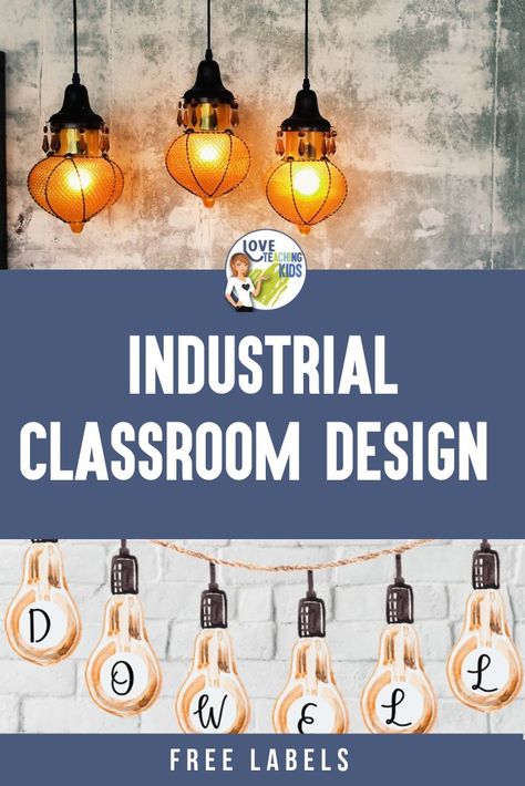 Industrial Chic Classroom Decor, Industrial Bulletin Board Ideas, Industrial Chic Classroom Theme, Industrial Classroom Theme, Industrial Farmhouse Classroom, Industrial Cafe Classroom, Steampunk Classroom Theme, Brick Wall Classroom Decor, Steampunk Classroom Decor