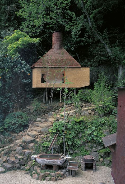 Tenurobu Fujimori Japanese Tea House, Tree House Designs, Small Buildings, Japanese Architecture, Tea House, Little House, In The Woods, First Night, Modern Architecture