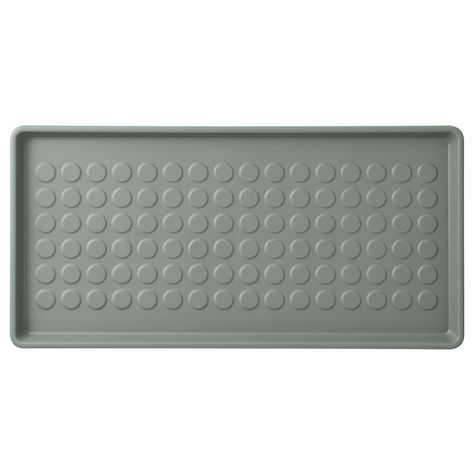 BAGGMUCK Shoe tray, indoor/outdoor/gray-green, 2'4"x1'2" This shoe mat protects your floor from dirt, gravel, snow and mud. Easy to clean and perfect to place directly on the floor or on the shelves of a shoe rack. Using a shoe mat protects your floor from dirt and gravel. Shoe Rug Entryway, Indoor Shoe Mat, Rubber Shoe Tray, Shoe Rack Entry, Entryway Boot Tray, Ikea Tray, Take Your Shoes Off Door Mat, Ikea Shoe Rack, Shoe Mat