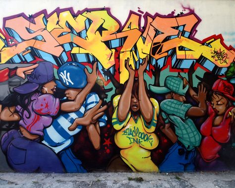 DJ DANCE Graffiti Mural, Soundview, Bronx, New York City | Flickr - Photo Sharing! Graffiti Person, Dance Graffiti, Graffiti History, City Graffiti, Graffiti Character, Tupac Art, Urban Art Graffiti, Graffiti Wildstyle, Street Art News