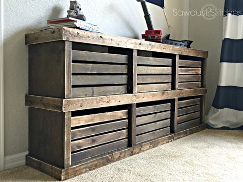 Crate Dresser, Large Wooden Crates, Pottery Barn Hacks, Barn Bedroom, Dresser Plans, Diy Keramik, Diy Shoe Storage, Pottery Barn Inspired, Diy Furniture Bedroom