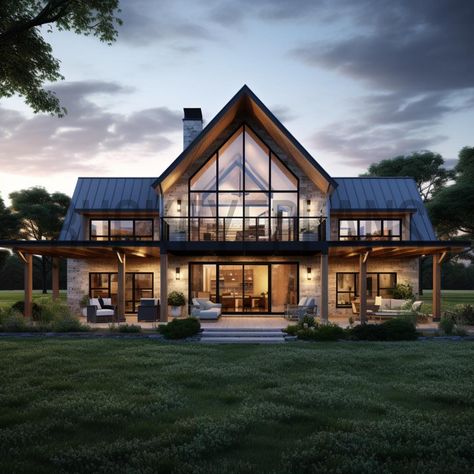 Buckeye Plans - Such an incredible view. 🤩🤩🤩 A Frame Farmhouse Exterior, Modern Mountain Home Floor Plans, Modern Mountain House Exterior, Buckeye Plans, Mountain Cabin Exterior, Jesse Brown, Mountain House Exterior, Mountain Home Exterior, Houses Architecture