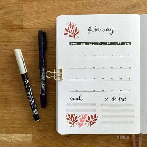 Tea on Instagram: “Happy Valentine’s Day everyone! ❤️ What are your goals for this month and how are they going so far? Mine is to finish my thesis which is…” Bullet Journal Boxes, Bullet Journal Monthly Calendar, Monthly Bujo, Monthly Bullet Journal Layout, Minimalist Bullet Journal, What Are Your Goals, Bullet Journal Monthly, Bullet Journal Minimalist, Bullet Journal Month