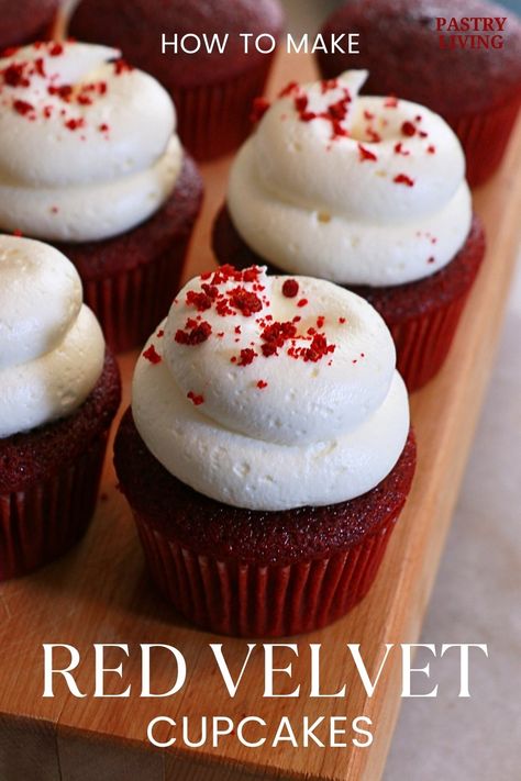 Best Red Velvet Cupcakes Simple Red Velvet Cupcakes, The Best Red Velvet Cupcakes, Red Velvet Cupcakes Decoration, Cupcake Batter Recipe, Cupcake Recipes Red Velvet, Cake Batter Cupcakes, Best Red Velvet Cupcake Recipe, Moist Red Velvet Cupcakes, Best Red Velvet Cupcakes