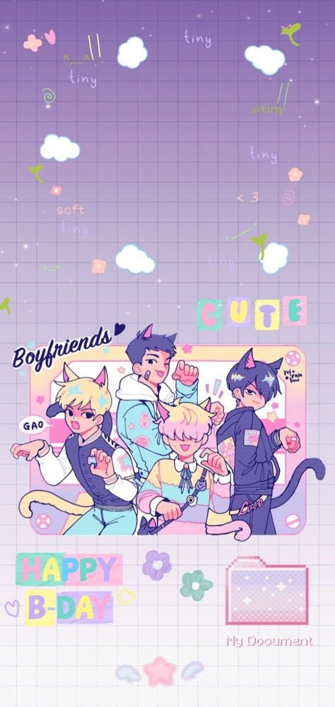 Cute Cat Fanart, Boyfriends Wallpapers, Boyfriends Webtoon Wallpaper, Femboy Wallpaper Mobile, Boyfriends Fanart, Doodle Animation, Nerd Boyfriend, Scenecore Art, Boyfriends Webtoon