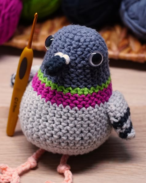 Amigurumi Pigeon Free Pattern, Pigeon Knitting Pattern, Pigeon Amigurumi Free Pattern, Crochet Pigeon Pattern, Crochet Pigeon Pattern Free, Pigeon Crochet Pattern, Crochet Pigeon, Bird Crochet Pattern Free, Punk Crochet Patterns Free