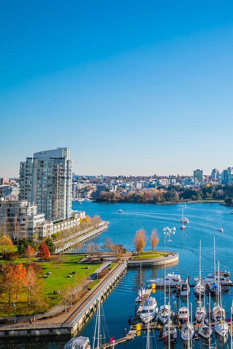 “This exceptional... building sits on the water’s edge with sweeping views of downtown Vancouver. Once a boat restoration weigh, Pier 32, now refurbished, is home to office spaces... and is one of Vancouver's only live-aboard marinas.” - Granville Island 🛥  📸: Nick Carter Travel Itinerary Planner, Boat Restoration, Road Trip Map, Itinerary Planner, Granville Island, Vacation Itinerary, Downtown Vancouver, Visit Canada, Nick Carter