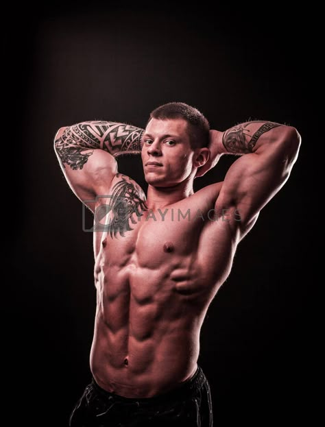 athletic male bodybuilder holding hands behind head #Ad , #sponsored, #bodybuilder, #holding, #hands, #head Hands Behind Head Pose Reference Male, Arms Over Head Pose, Holding Heavy Object Pose, Hands Behind Head Pose Reference, Hand Behind Head Pose Drawing, Muscular Male Arms Reference, Holding Head Reference, Muscular Side View, Hands Above Head