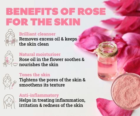 Rose Benefits For Skin, How To Make Rose Oil For Skin, Rose Oil For Skin Benefits, Benefits Of Rose Oil, Diy Rose Face Mask, Rose Oil Benefits, Rose Water For Skin, Rose Water Benefits, Natural Exfoliant