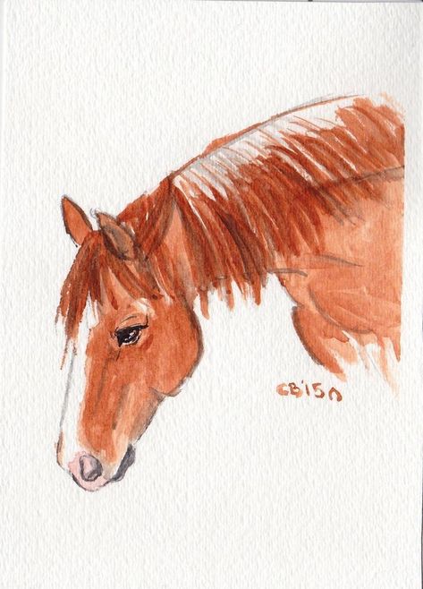 Line Drawings Of Animals, Horse Drawing Cute, Easy Horse Painting, Horse Painting Ideas, Horse Drawing Ideas, Western Drawing Ideas, Easy Horse Drawing, Horse Watercolor Painting, Sketch Horse