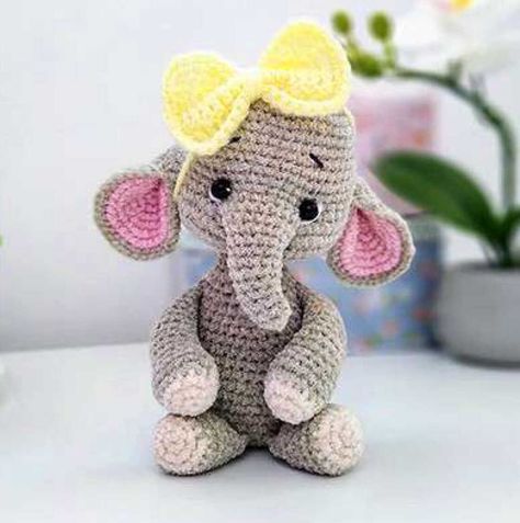 Crocheted Elephant, Amigurumi Elephant Pattern, Crochet Elephant Pattern, Amigurumi Elephant, Crochet Elephant, Crochet Blog, Elephant Pattern, Amigurumi Free, Crochet Toys Patterns