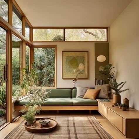 Mid Century Modern Interiors, Japanese Interior, Mid Century Modern House, A Living Room, Living Room Ideas, Mid Century House, House Inspo, Dream Home Design, Home Fashion