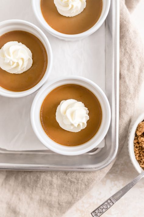 Butterscotch Pots de Creme Butterscotch Pot De Creme, Pots De Creme Recipes, Creme Recipe, Butterscotch Recipes, Egg Yolk Recipes, Butterscotch Bars, Cream Cheese Cupcakes, Salted Egg Yolk, Pudding Ice Cream