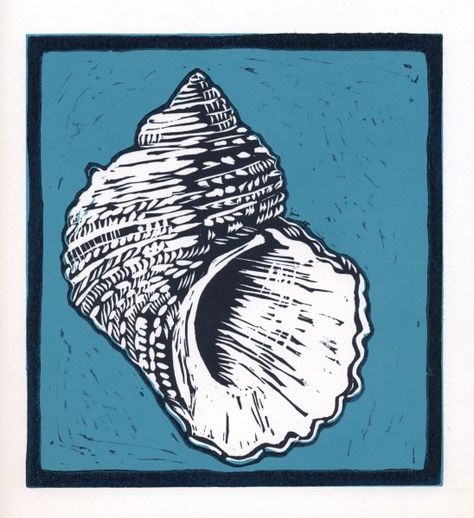 Seaside Ceramics, Seaside Cards, Art Inventory, Fossil Art, Lino Cuts, Lino Printing, Linocut Printmaking, Sea Life Art, Lino Art