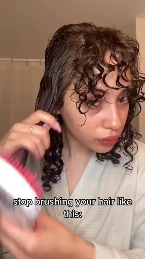 How to brush your curls for extra volume and definition 😍 hoco hairstyles, homecoming hairstyles How To Get Curl Definition, How To Get Beautiful Curls, How To Curl Your Curly Hair, How To Tell If Your Hair Is Curly, How To Take Care Of My Curly Hair, Hair Care Tips For Curly Hair, How To Curl Hair With A Brush, How To Volume Curly Hair, How To Get Short Curly Hair