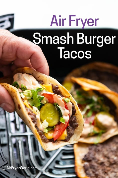 Air Fry Garlic, Garlic Parmesan Corn, Burger Air Fryer, Big Mac Cheeseburger, Parmesan Corn On The Cob, Tacos Air Fryer, Smashburger Tacos, Ninja Foodi Air Fryer Recipes, Parmesan Corn