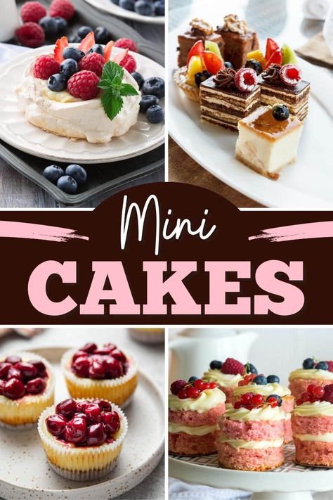 Whether you choose to share them or not, these adorable mini cakes are too cute not to make. They're great for birthdays, picnics, potlucks, and more! Mini Cake Recipe, Mini Dessert Recipes, Mini Pastries, Tiny Cakes, Single Serve Desserts, Individual Cakes, Bite Size Desserts, Mini Cakes Birthday, Cake Bites