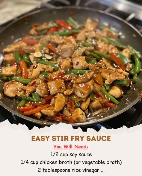 The Savory Secrets Society | Easy Stir Fry Sauce | Facebook Easy Stir Fry Sauce, Stir Fry Sauce Easy, Easy Stir Fry, Fry Sauce, Stir Fry Sauce, Vegetable Broth, Secret Society, Worcestershire Sauce, Rice Vinegar